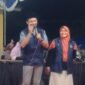 Momen saat Agus Putra Eka, memberikan sambutan dihadapan ratusa warga yang hadir dengan didampingi sang istri tercinta, Yunia Herawati, Selasa 3 Oktober 2023.