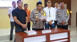 Kapolres Lampung Timur AKBP M Rizal Muchtar saat jumpa pers di Mapolres Lampung Timur, Kamis 4 April 2024. Sumber: Agus Sahroni/dok Humas Polres Lampung Timur 