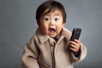 Ilustrasi anak bermain HP. Sumber: freepik