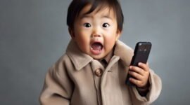 Ilustrasi anak bermain HP. Sumber: freepik