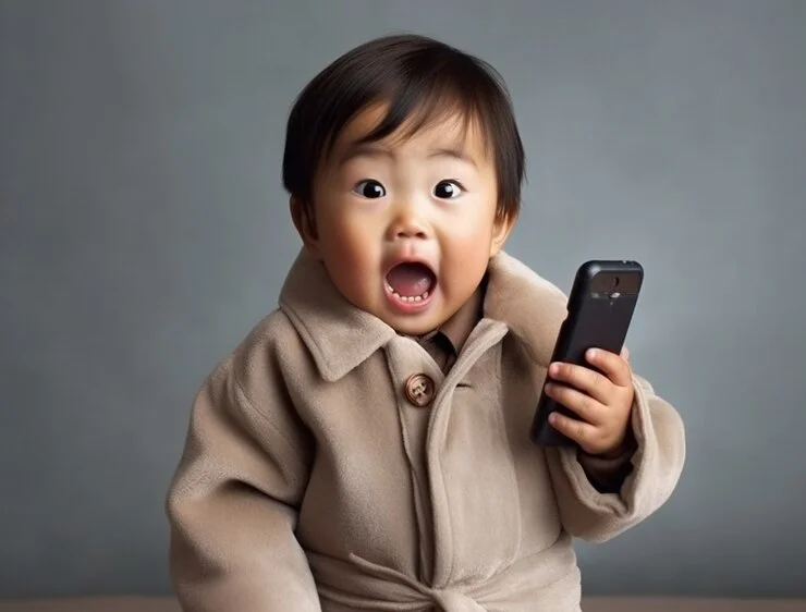 Ilustrasi anak bermain HP. Sumber: freepik