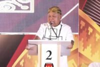 Calon Bupati Lampung Timur No Urut 02 Dawam Rahardjo, saat sesi debat putaran satu, yang diselenggarakan di gedung Pusiban Lampung Timur, Senin 14 Oktober 2024. Sumber: YouTube/TVRI Lampung.