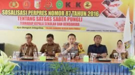 Satgas Saber Pungli Tulang Bawang Sosialisasi cegah pungutan liar di sekolah. Sumber:TBNews