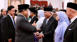 Suasana saat Presiden Prabowo melantik Basuki Hadimuljono sebagai Kepala Otorita Ibu Kota Nusantara. Sumber: setneg.go.id