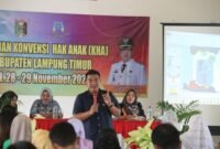 Kepala Seksi Intelijen (Kasi Intel) Kejaksaan Negeri (Kejari) Lampung Timur DR. Muhammad Rony, saat menjadi pemateri pada acara pelatihan Konvensi Hak Anak (KHA) di aula SMKN 1 Sukadana, Kamis (28/11/2024).