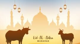 Eid al adha mubarak islamic festival celebration background
