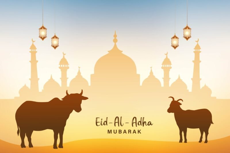 Eid al adha mubarak islamic festival celebration background
