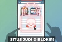 Ilustrasi pemblokiran situs judi online (judol)./Kreasi AI