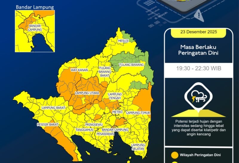 Tangkapan layar peta Lampung./lampung.bmkg.co.id