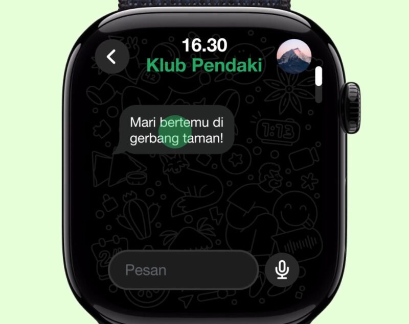 Tangkapan layar fitur WhatsApp untuk Apple Watch./WhatsApp
