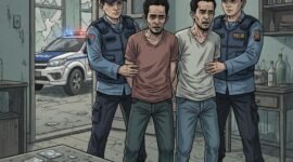 Ilustrasi penangkapan./Kreasi AI