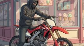 Ilustrasi pencurian motor./Kreasi AI