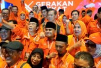 Ketua Umum, Sahrin Hamid foto bersama jajaran Gerakan Rakyat di Hotel Aryaduta Menteng, Jakpus./Ist