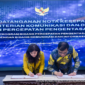 Penandatanganan Nota Kesepahaman antara Kemkomdigi dan BP Taskin bertajuk “Sinergitas Program Bidang Percepatan Pengentasan Kemiskinan dengan Bidang Komunikasi dan Informasi” di Kantor Kemkomdigi, Jakarta Pusat, Rabu (04/02/2026)./Ist