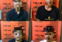 Kolase foto 3 tersangka bersama penadah yang diamankan polisi./Ist