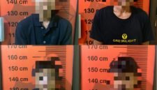 Kolase foto 3 tersangka bersama penadah yang diamankan polisi./Ist