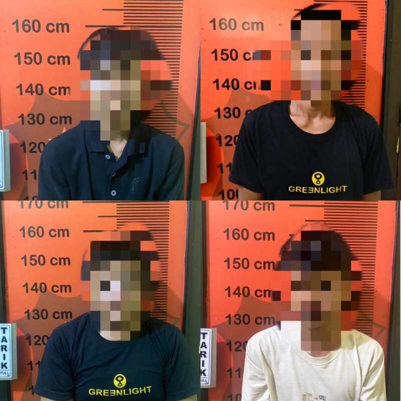 Kolase foto 3 tersangka bersama penadah yang diamankan polisi./Ist