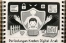 Ilustrasi sketsa perlindungan konten digital anak./Kreasi AI