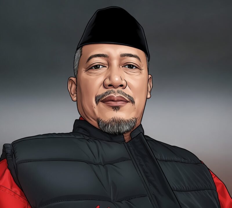 Karikatur Ketua Pokjawas Kemenag Lampung Timur, Drs. H. Ma’ruf Abidin, M.Si./Hadi Jakariya